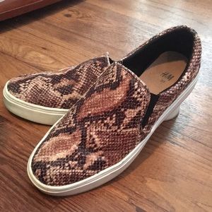 H&M Snakeskin Slide On Shoes